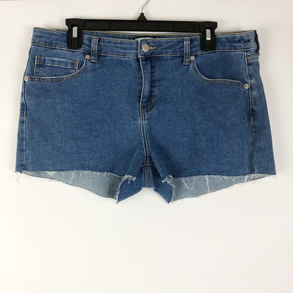 BP Nordstrom Womens Denim Cut Off Short Size 34 US 18 Blue High Waisted NWOT - Picture 1 of 6
